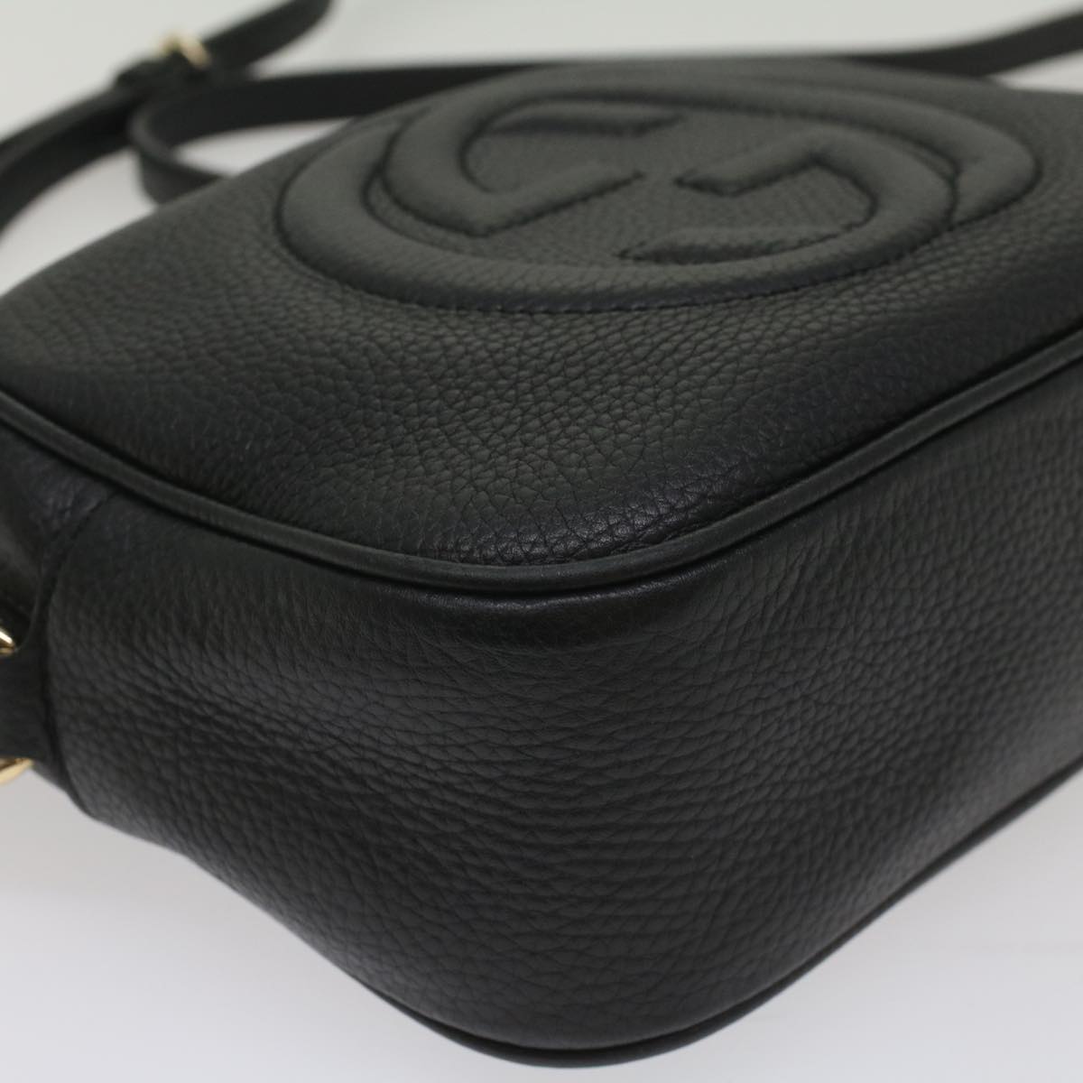 GUCCI Soho Shoulder Bag Leather Black 308364 S236