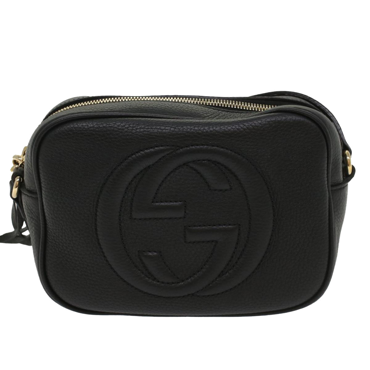 GUCCI Soho Shoulder Bag Leather Black 308364 S236