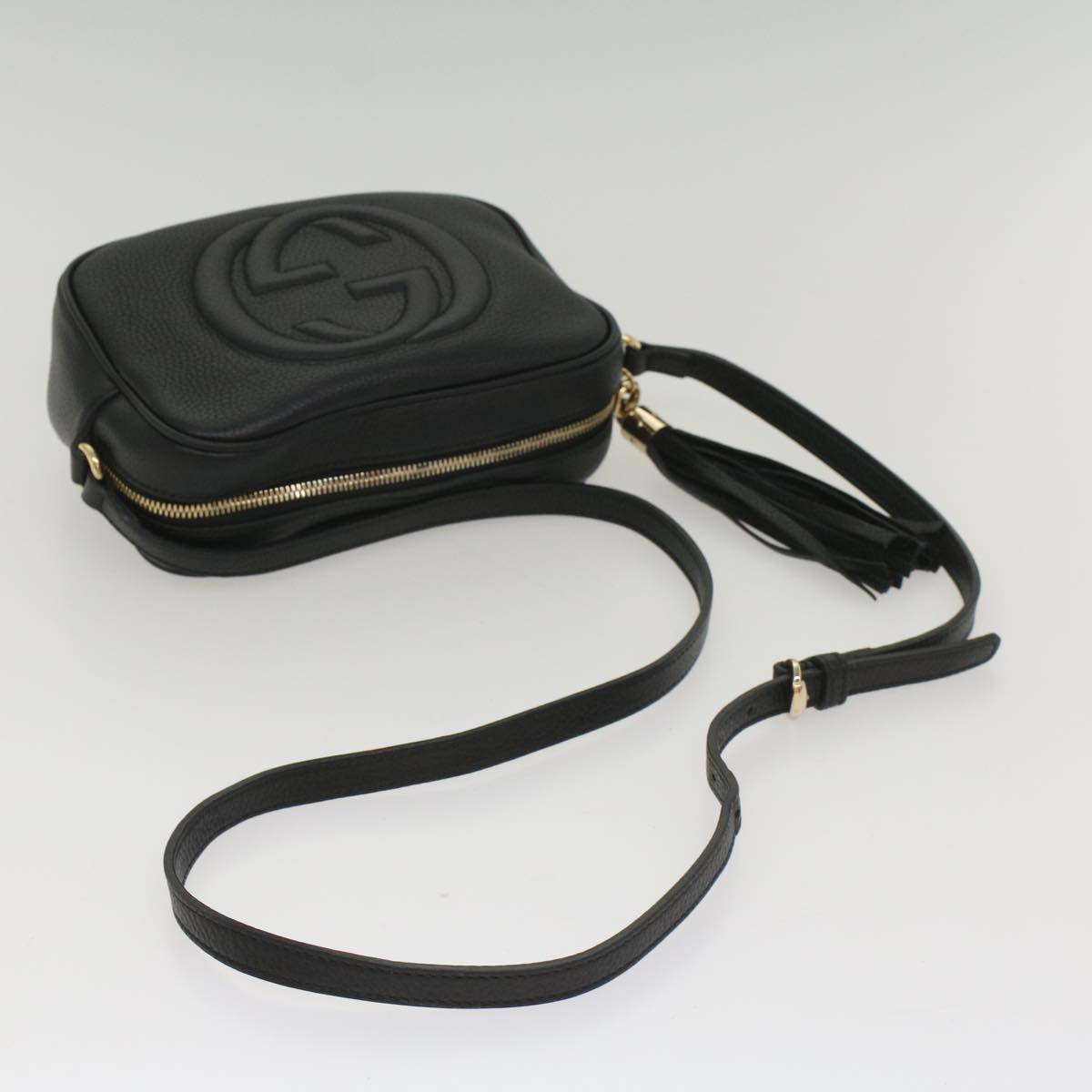 GUCCI Soho Shoulder Bag Leather Black 308364 S236