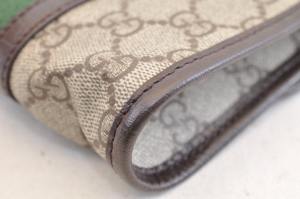 GUCCI GG Canvas Sherry Line Web Waist Bag Bum Bag Brown am1103s