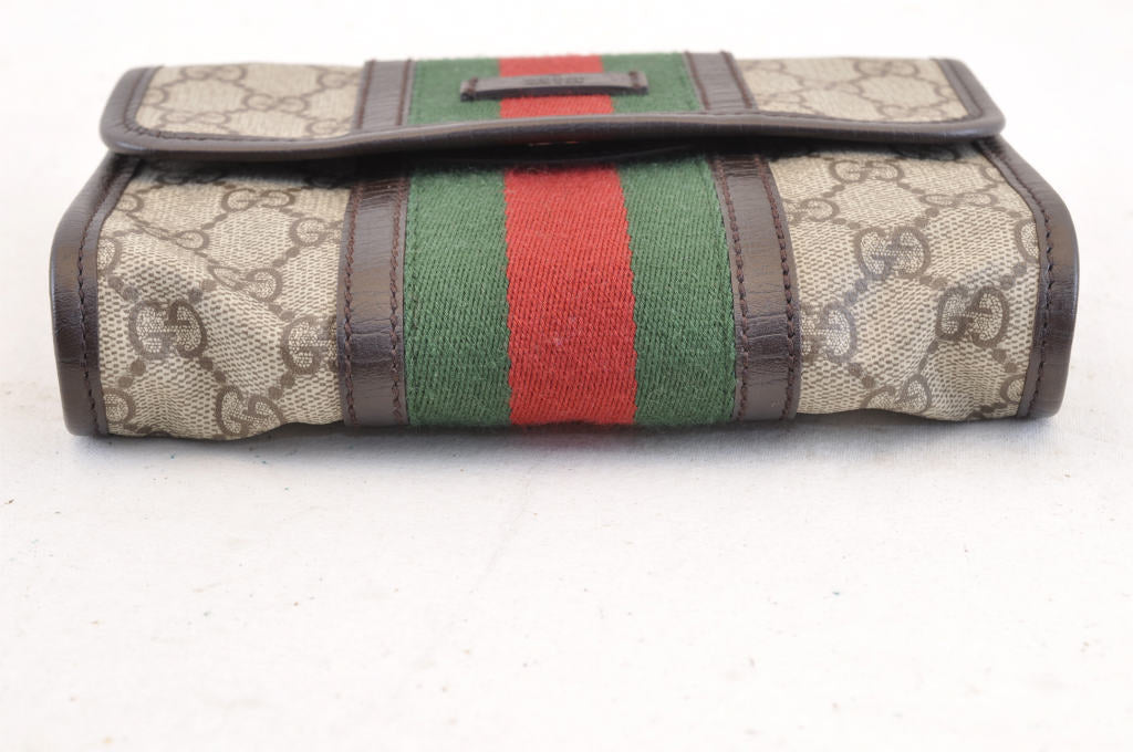 GUCCI GG Canvas Sherry Line Web Waist Bag Bum Bag Brown am1103s