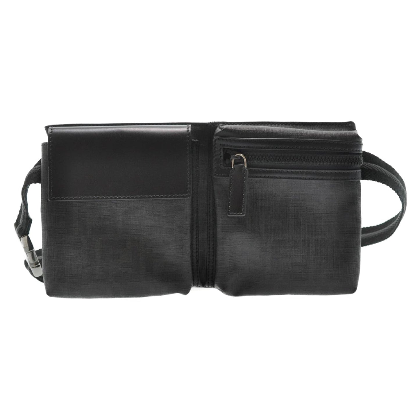 FENDI Zucca Leather Waist Bag Leather Black am1321s