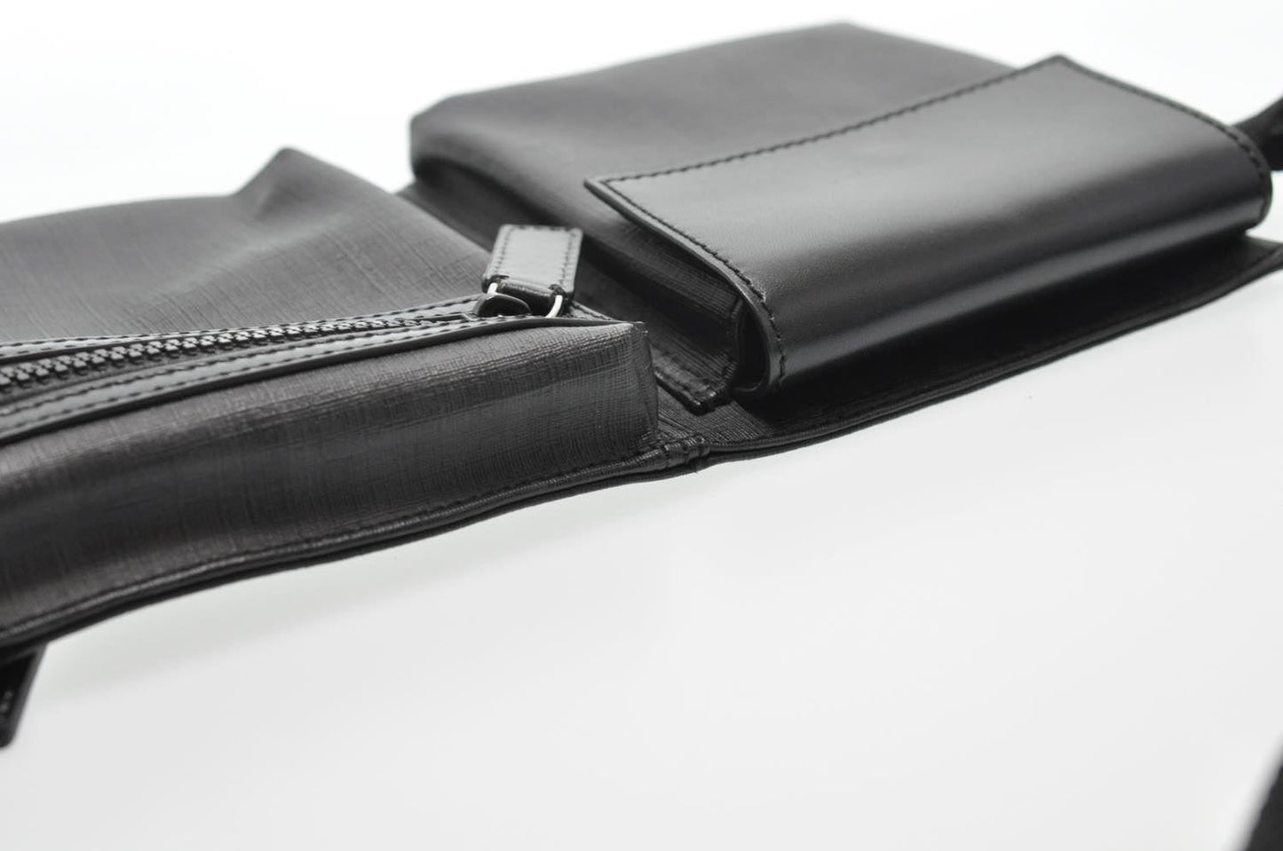 FENDI Zucca Leather Waist Bag Leather Black am1321s