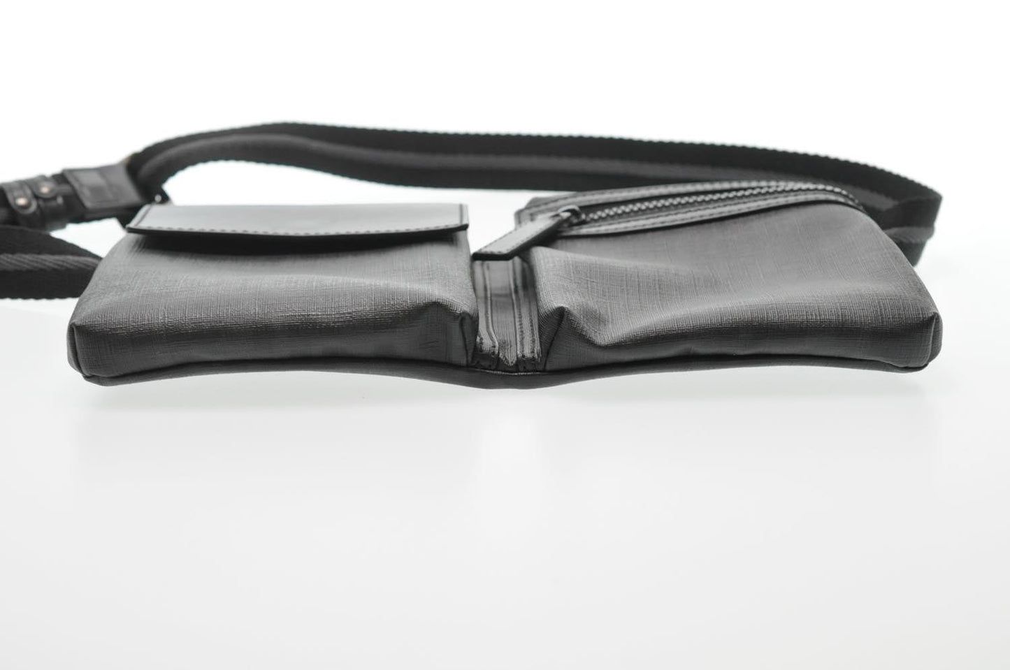 FENDI Zucca Leather Waist Bag Leather Black am1321s