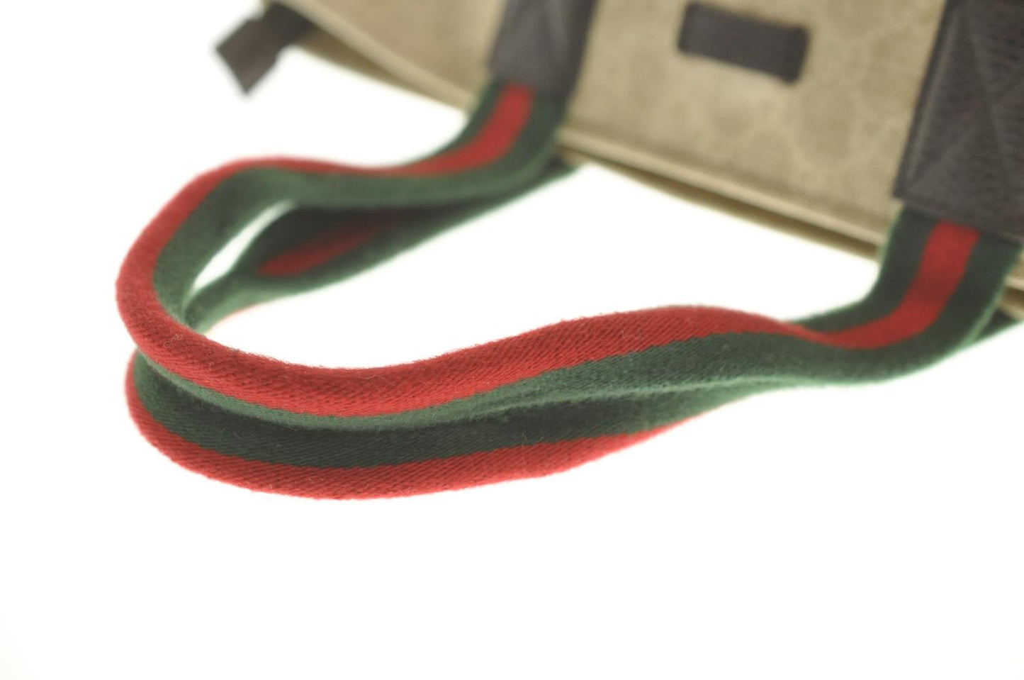 GUCCI Web Sherry Line GG Canvas Hand Bag Red Green Ege 374433502752 am2531s