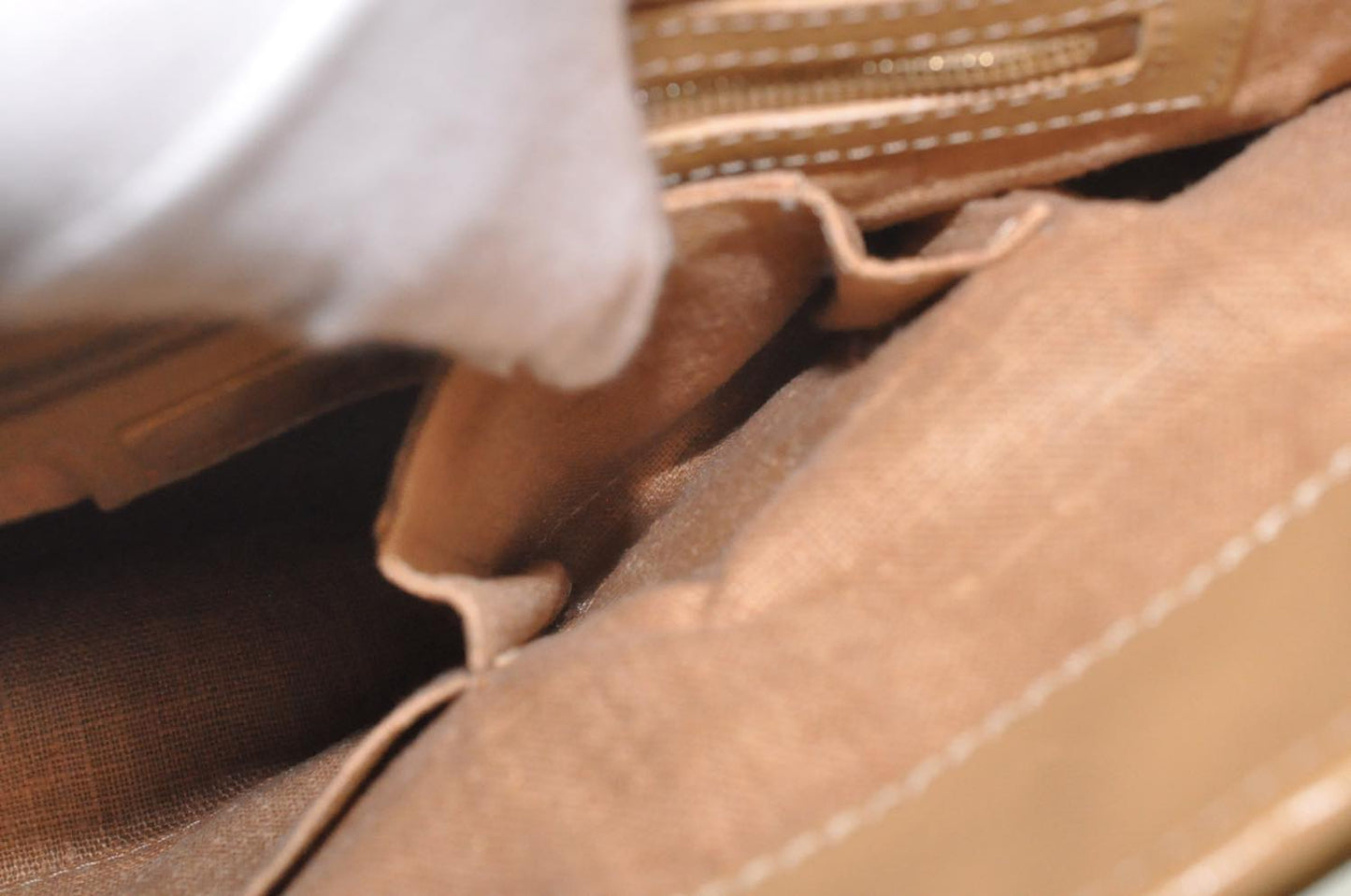 FENDI Zucca Canvas Hand Bag Beige Black am2612s