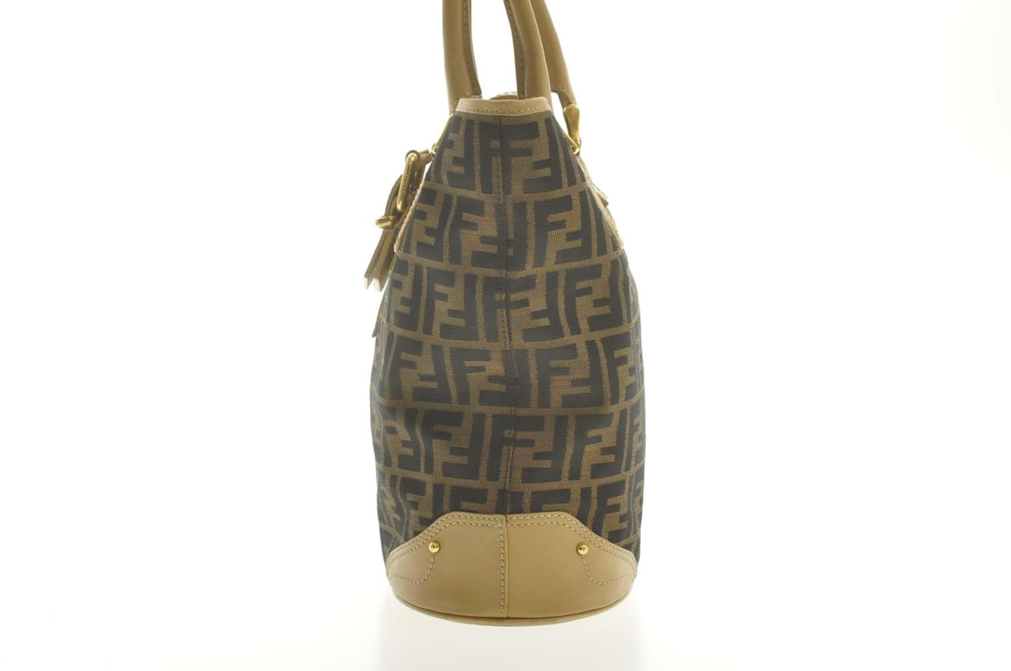 FENDI Zucca Canvas Hand Bag Beige Black am2612s
