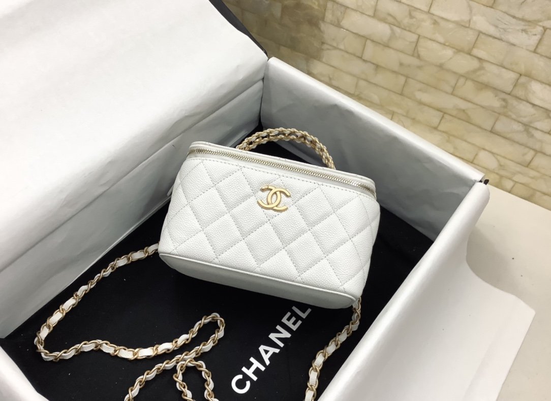 CHLSmall Vanity Case White For Women, Women’s Bags 5.9in/15cm