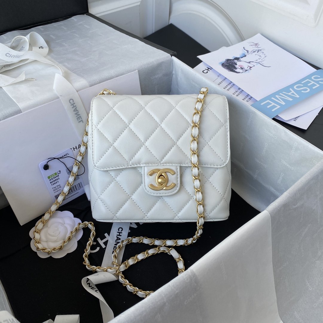 CHLMini Flap Bag White For Women, Women’s Bags 6.7in/17cm