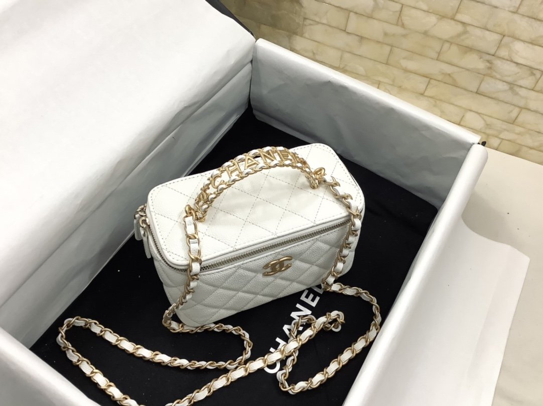 CHLSmall Vanity Case White For Women, Women’s Bags 5.9in/15cm
