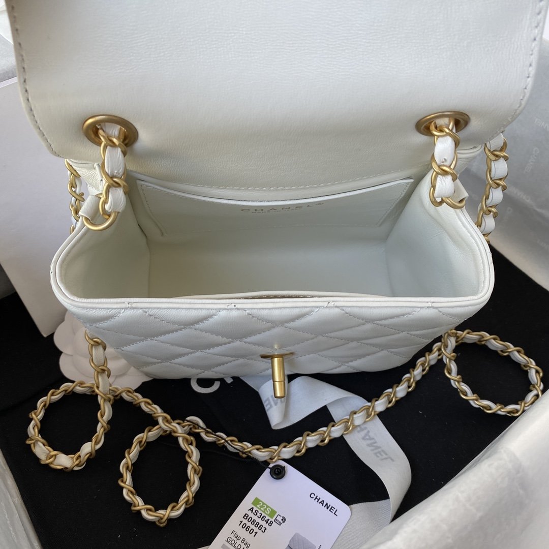CHLMini Flap Bag White For Women, Women’s Bags 6.7in/17cm
