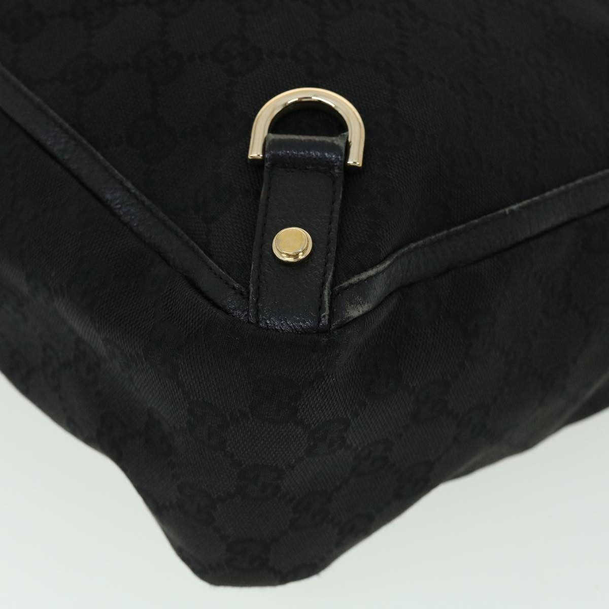GUCCI GG Canvas Abbey Hand Bag Black tb089