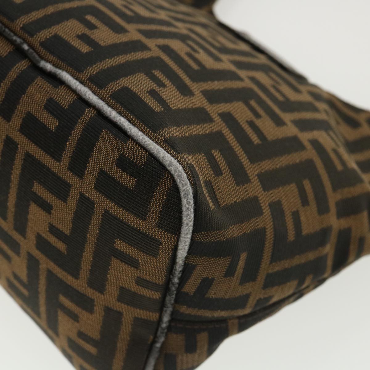 FENDI Mamma Baguette Zucca Canvas Shoulder Bag Brown tb146