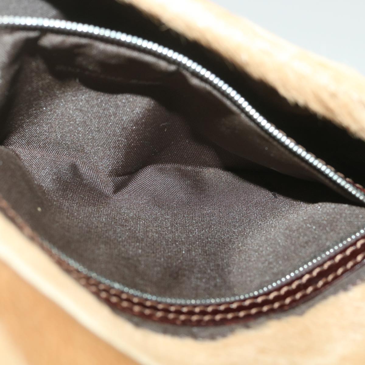 FENDI Mamma bucket Shoulder Bag Unborn Calf SkinLeather Brown tb419