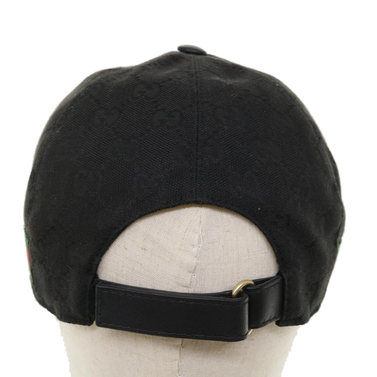 GUCCI GG Canvas Web Sherry Line Cap L Black Red Green 200035 tb476