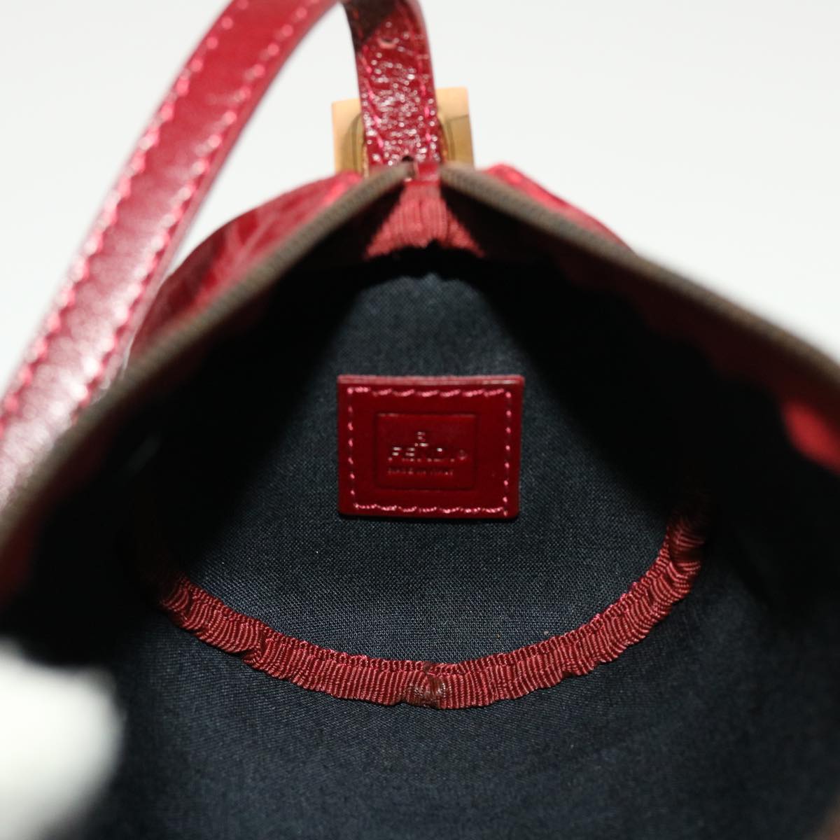 FENDI Zucchino Canvas Pouch Red tb640