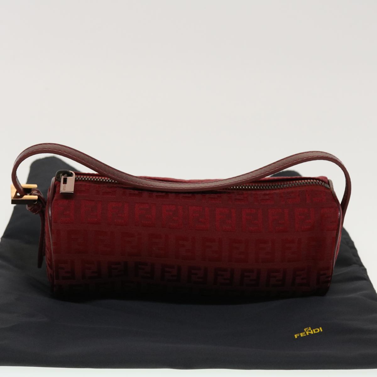FENDI Zucchino Canvas Pouch Red tb640