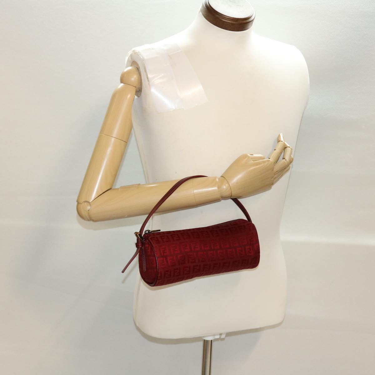 FENDI Zucchino Canvas Pouch Red tb640
