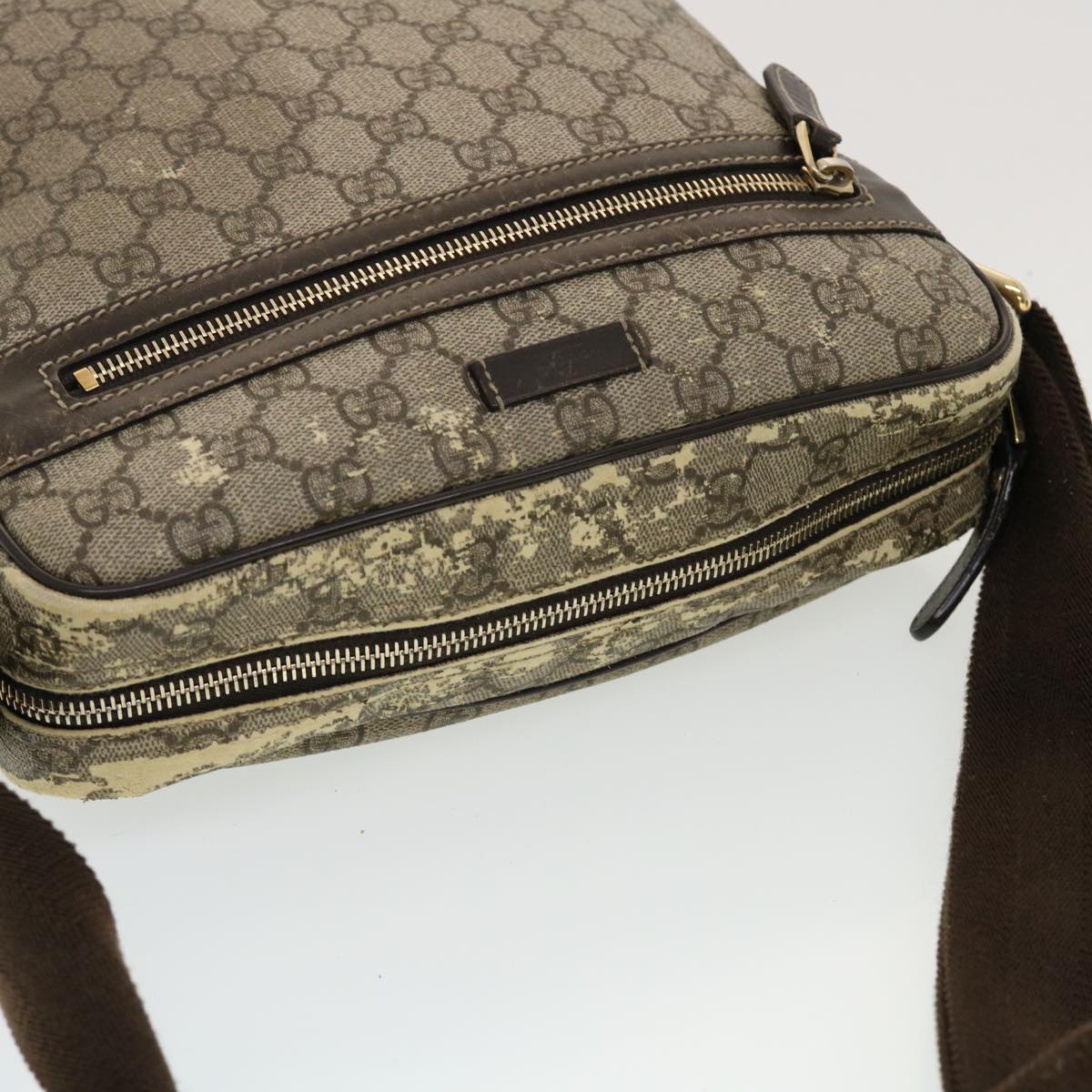 GUCCI GG Canvas Shoulder Bag PVC Leather 3Set Beige tb650