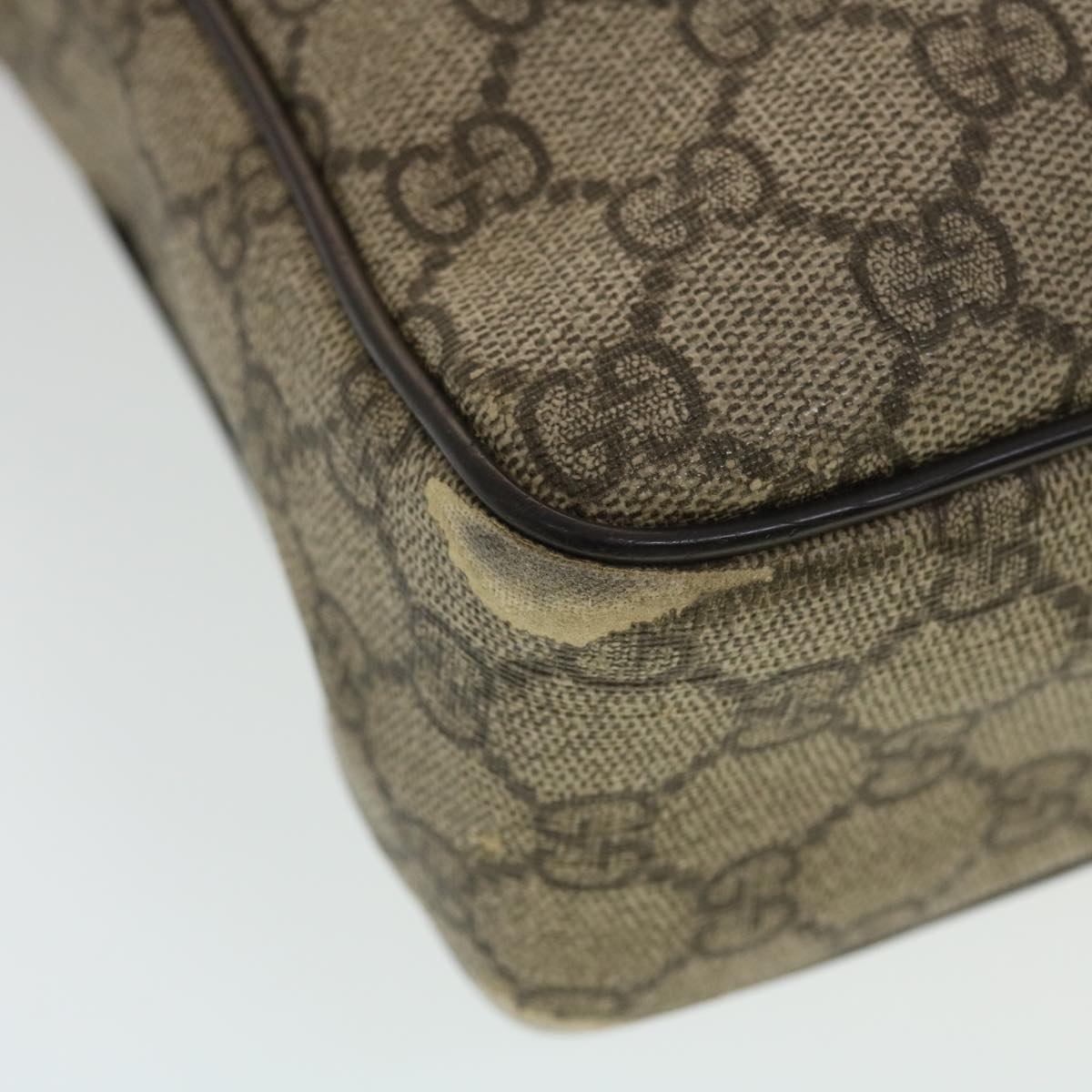 GUCCI GG Canvas Shoulder Bag PVC Leather 3Set Beige tb650