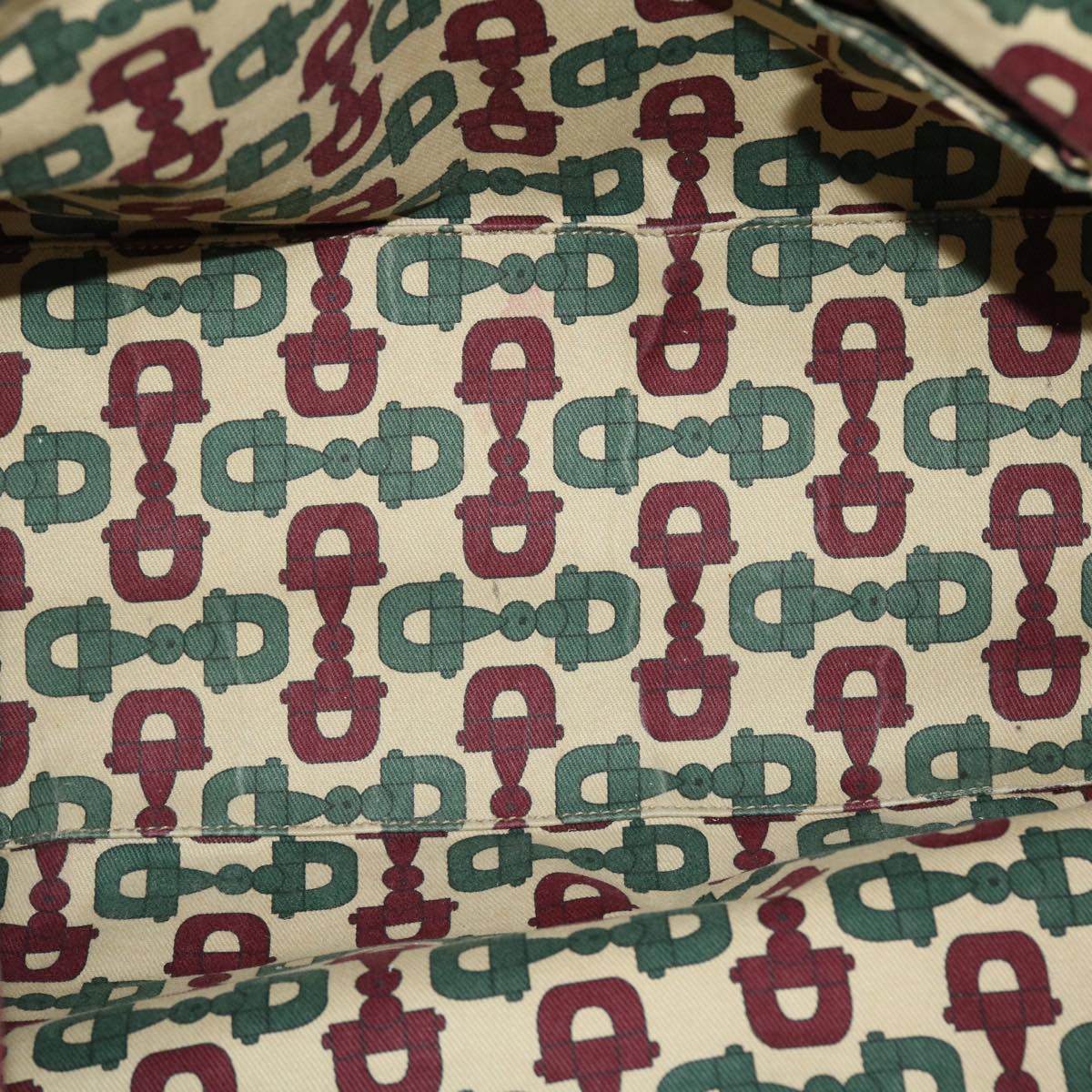 GUCCI GG Canvas Web Sherry Line Tote Bag Beige Green Red 139260 tb669