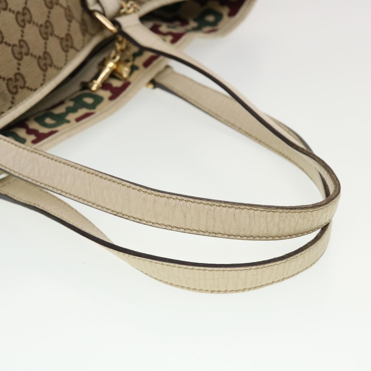 GUCCI GG Canvas Web Sherry Line Tote Bag Beige Green Red 139260 tb669
