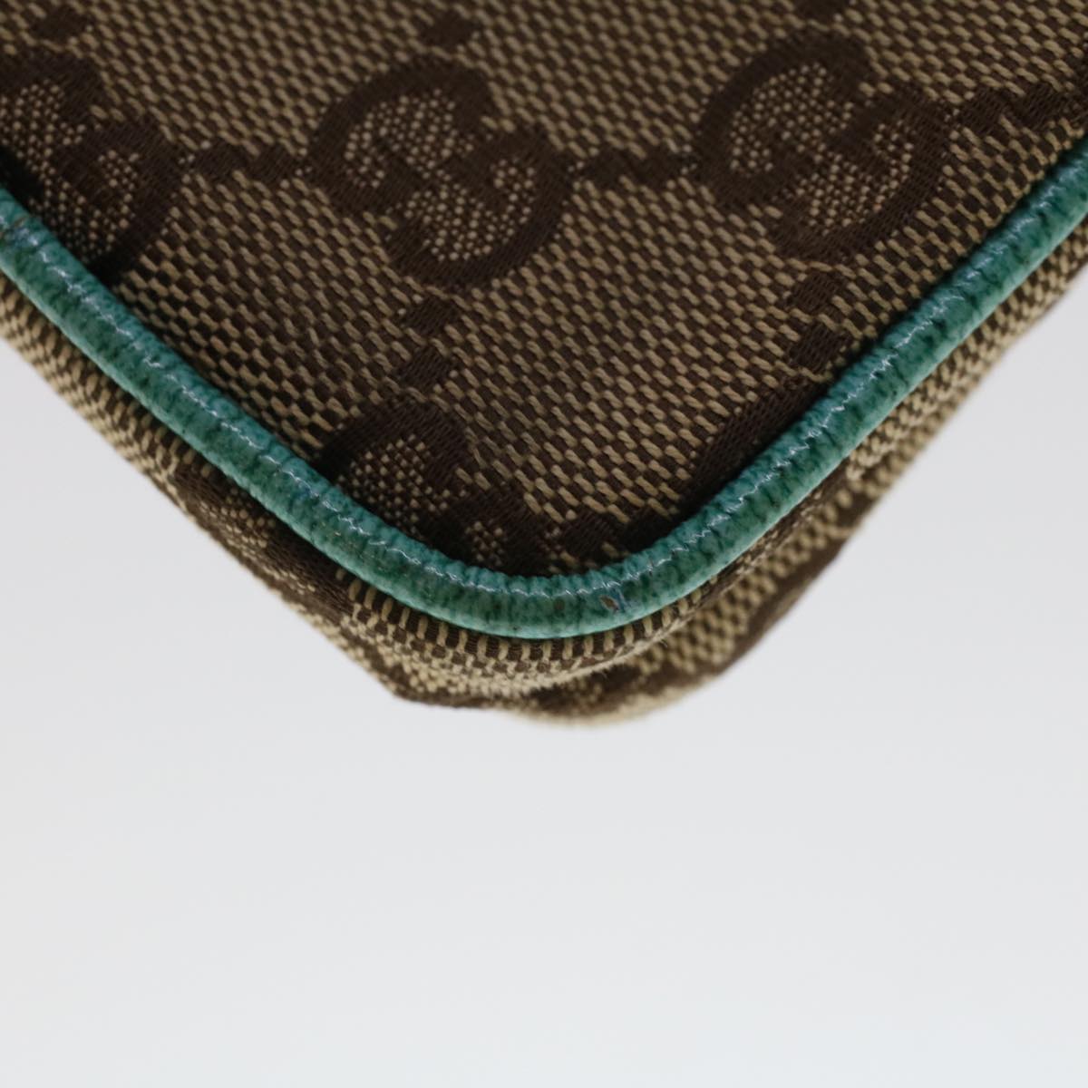 GUCCI GG Canvas Cigarette Case Beige Light Blue 115249 tb678