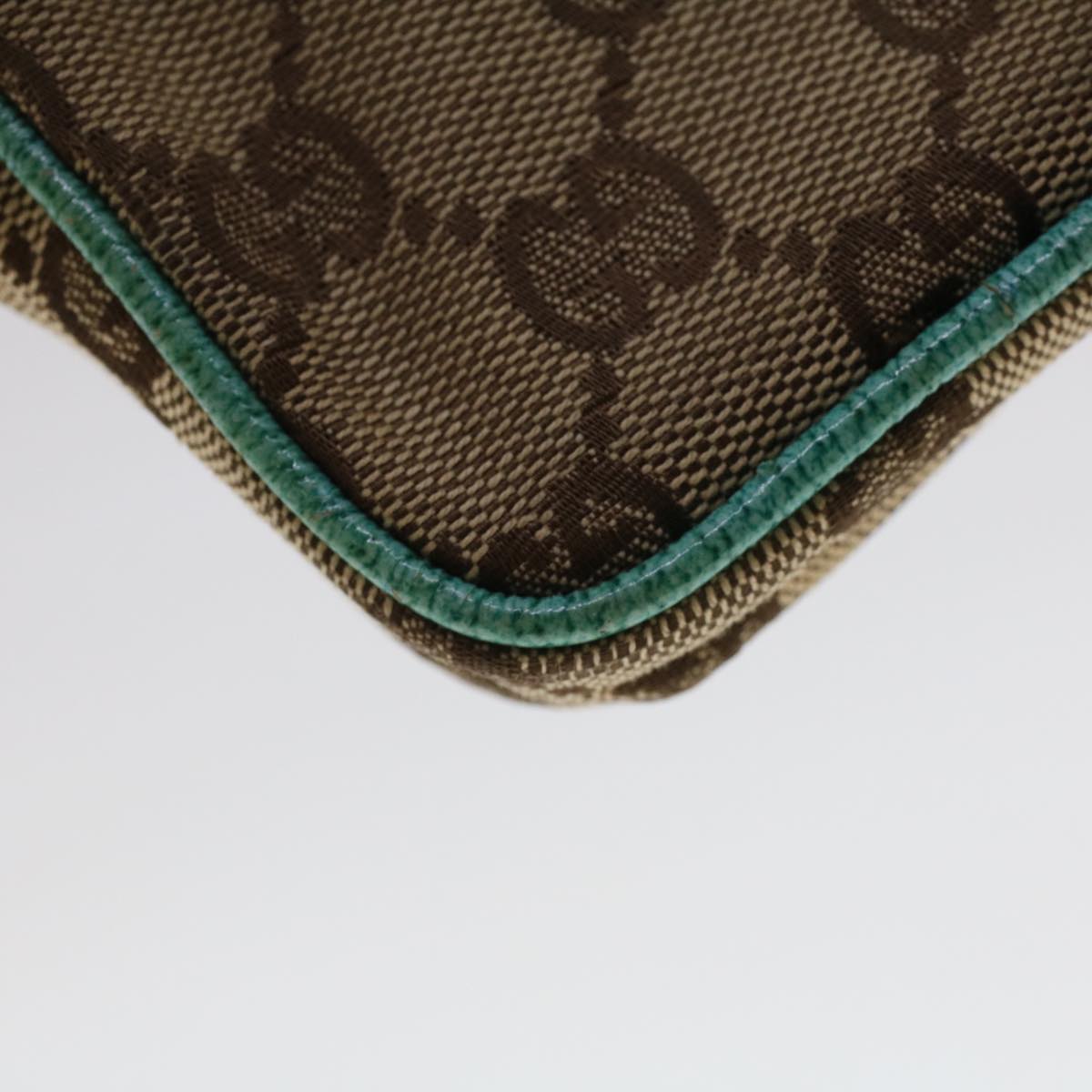 GUCCI GG Canvas Cigarette Case Beige Light Blue 115249 tb678