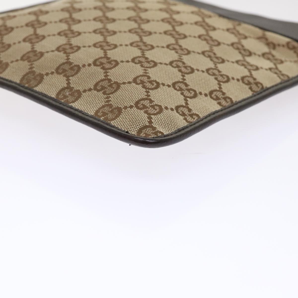 GUCCI GG Canvas Shoulder Bag Leather Beige 27639 tb691