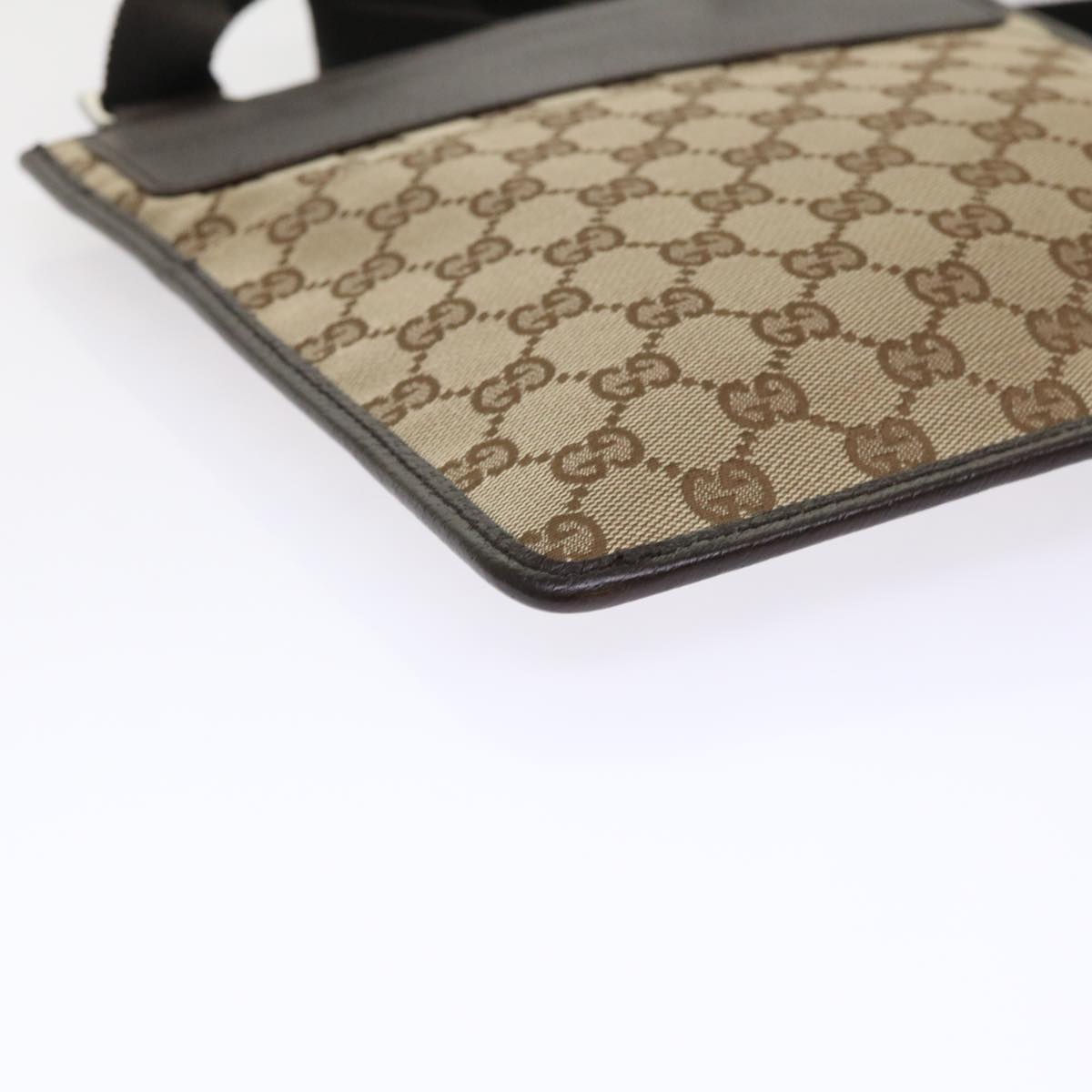 GUCCI GG Canvas Shoulder Bag Leather Beige 27639 tb691