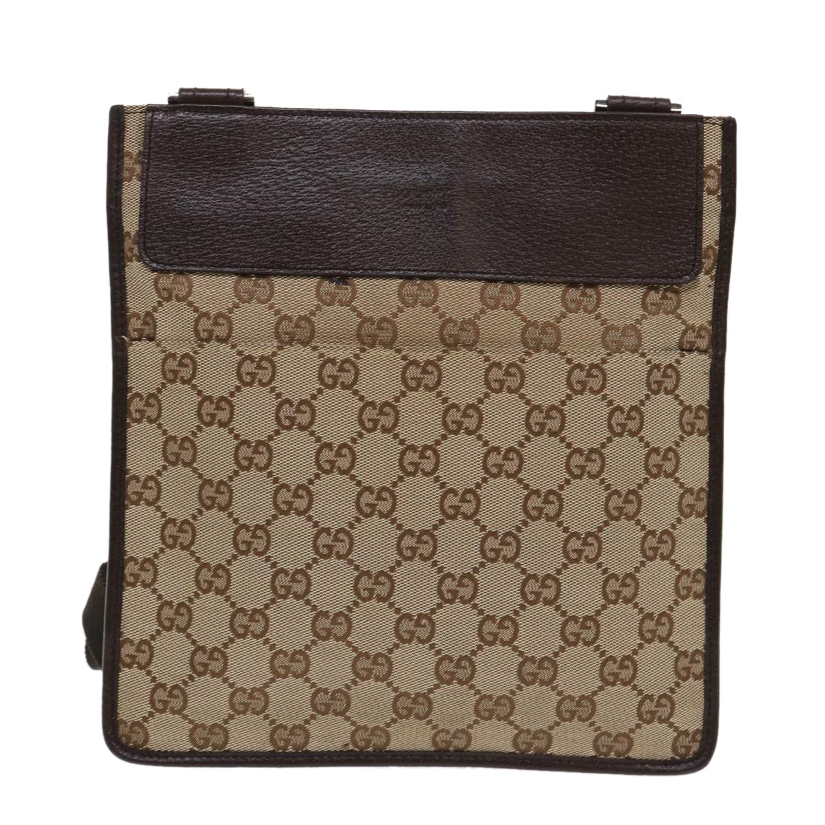 GUCCI GG Canvas Shoulder Bag Leather Beige 27639 tb691