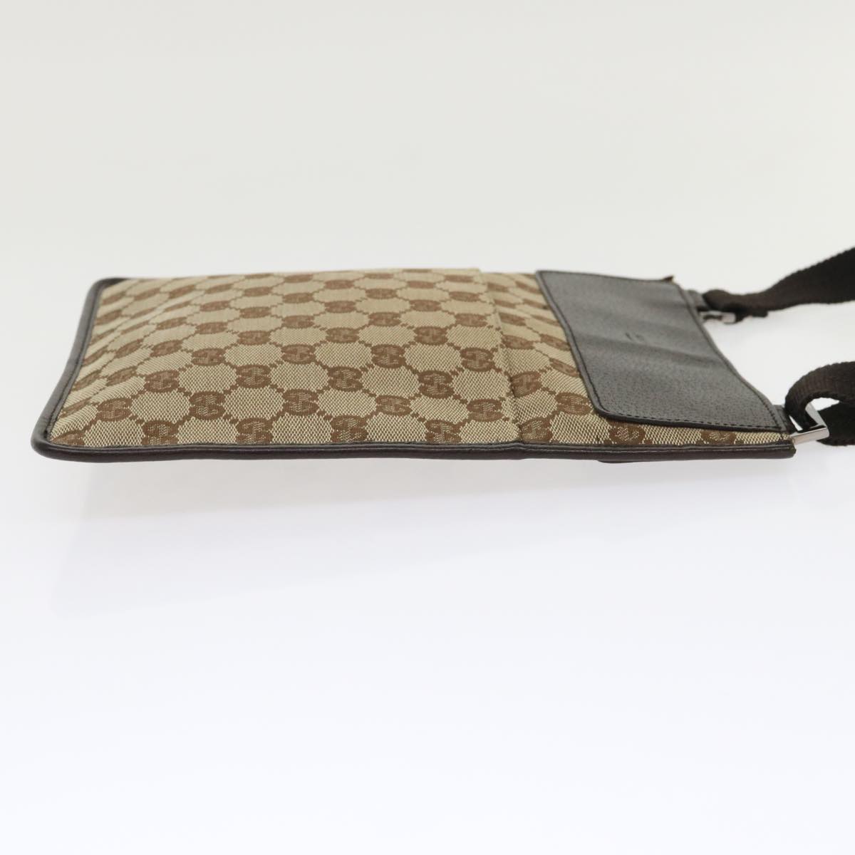 GUCCI GG Canvas Shoulder Bag Leather Beige 27639 tb691