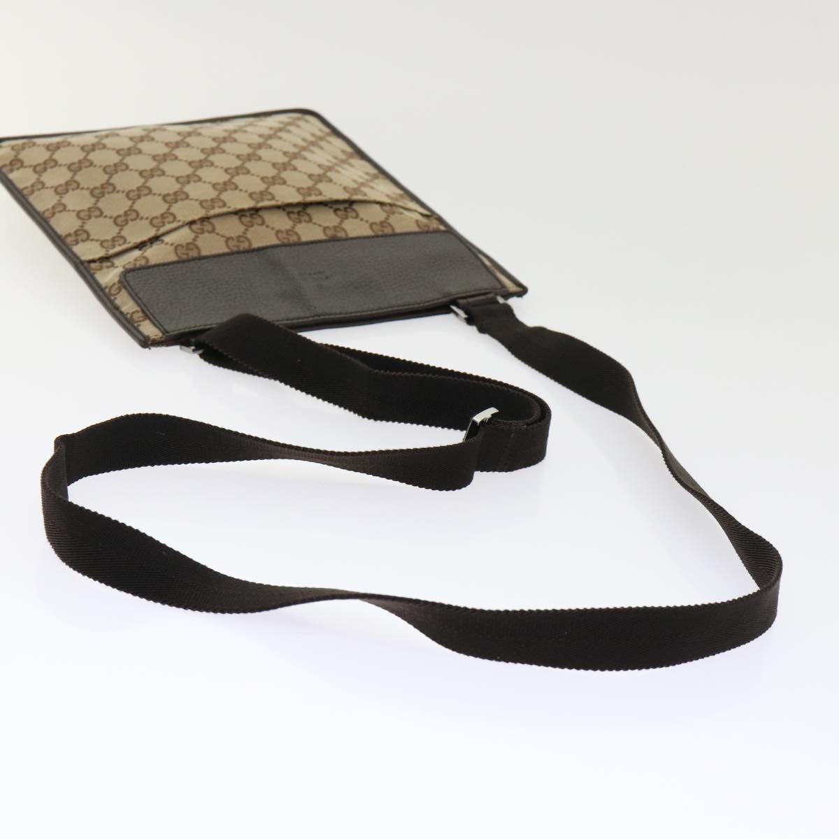 GUCCI GG Canvas Shoulder Bag Leather Beige 27639 tb691