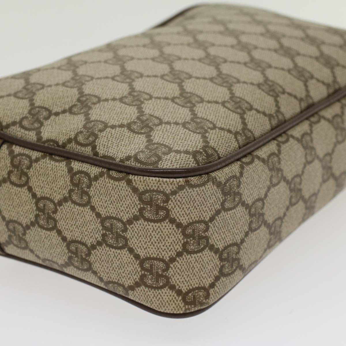 GUCCI GG Canvas Clutch Bag PVC Leather Beige tb707