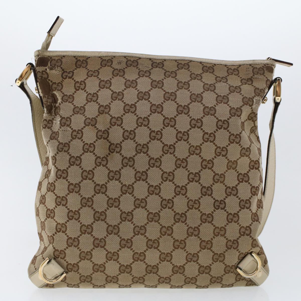 GUCCI GG Canvas Shoulder Bag Leather 2Set Beige Black tb736