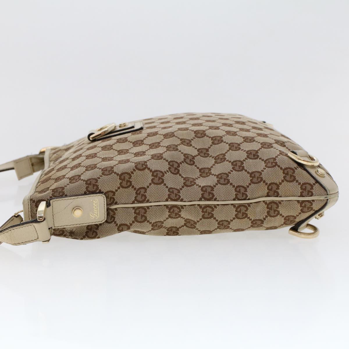 GUCCI GG Canvas Shoulder Bag Leather 2Set Beige Black tb736