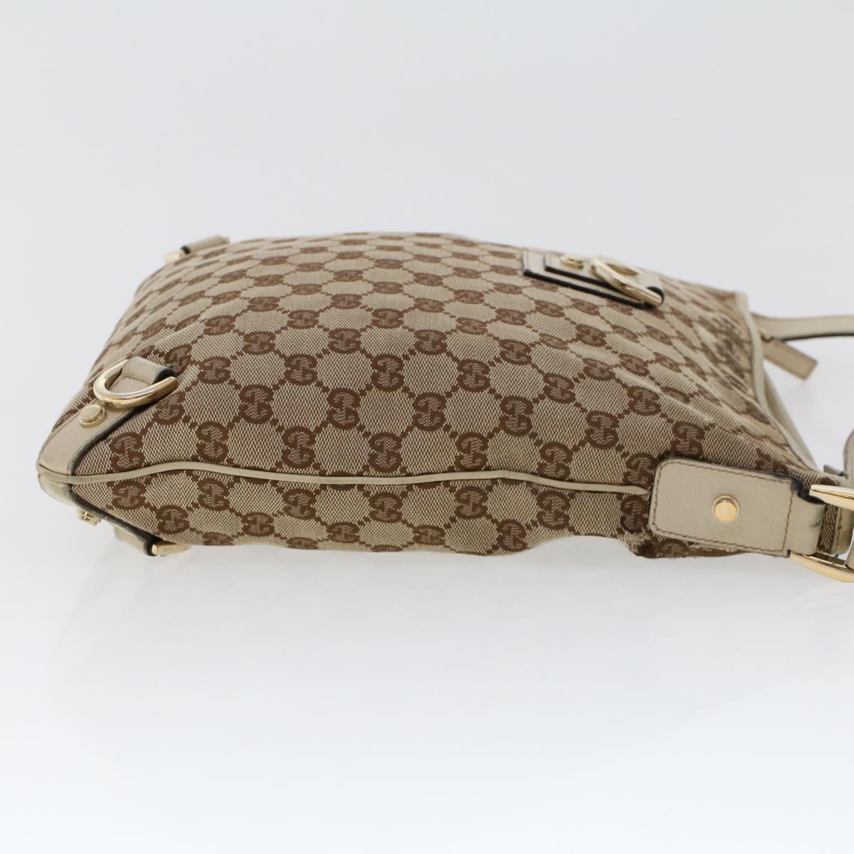 GUCCI GG Canvas Shoulder Bag Leather 2Set Beige Black tb736
