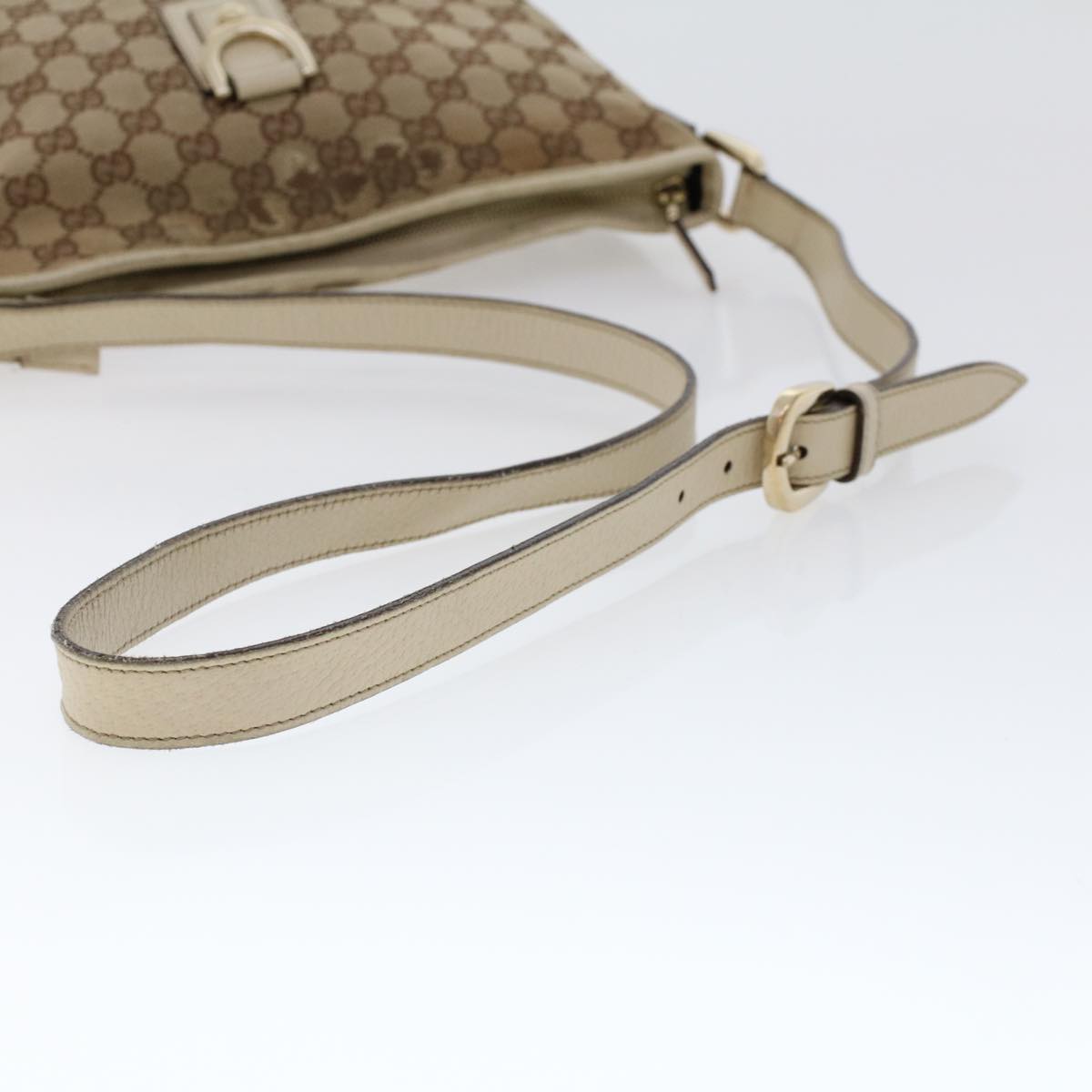 GUCCI GG Canvas Shoulder Bag Leather 2Set Beige Black tb736