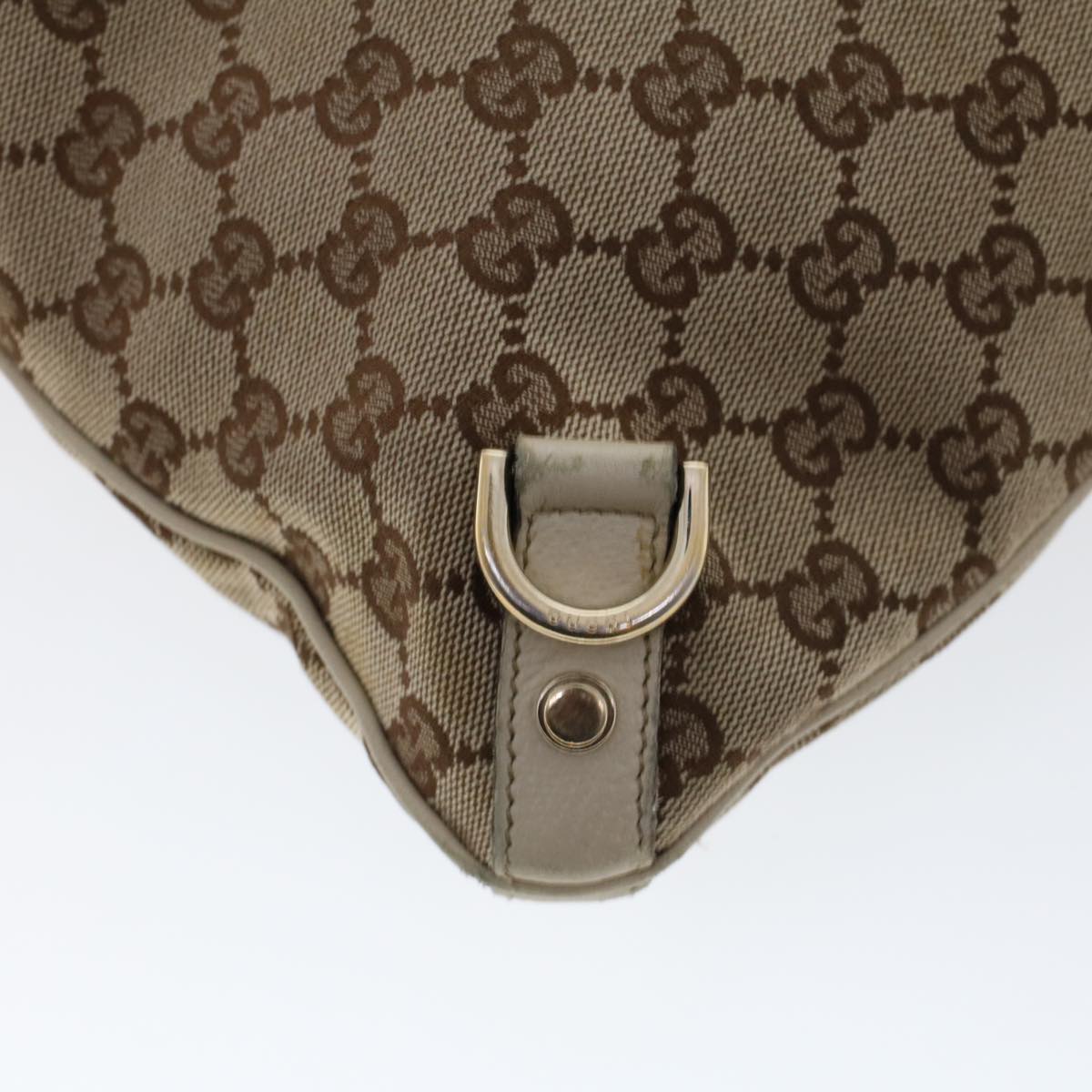 GUCCI GG Canvas Shoulder Bag Leather 2Set Beige Black tb736