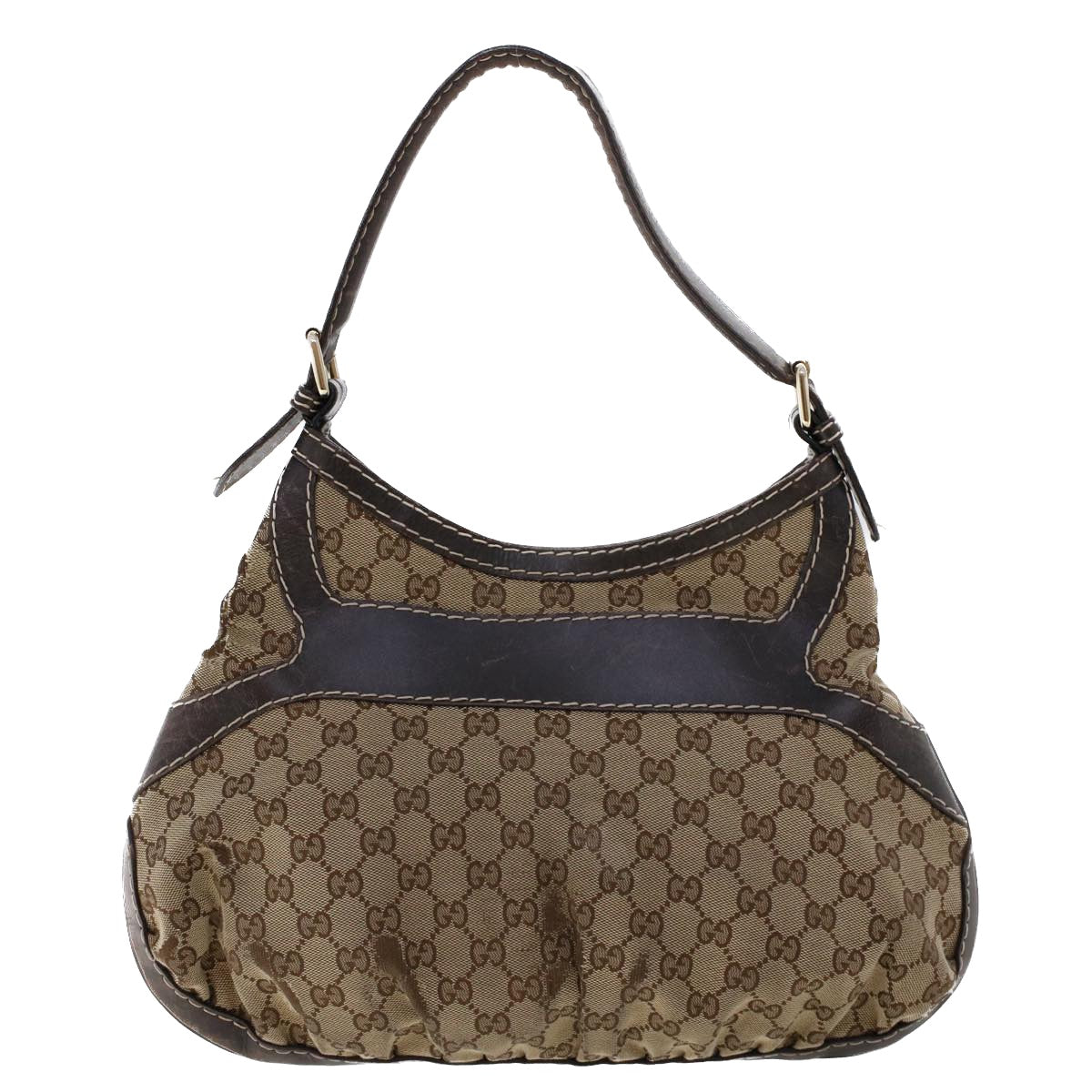 GUCCI GG Canvas Shoulder Bag Leather 2Set Beige Black tb736