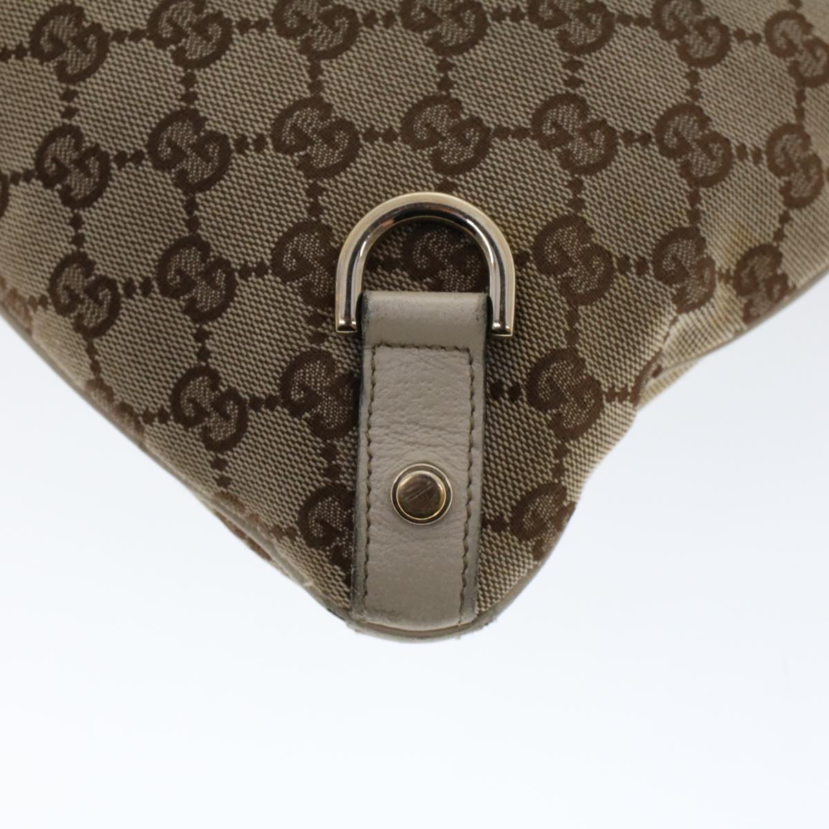 GUCCI GG Canvas Shoulder Bag Leather 2Set Beige Black tb736