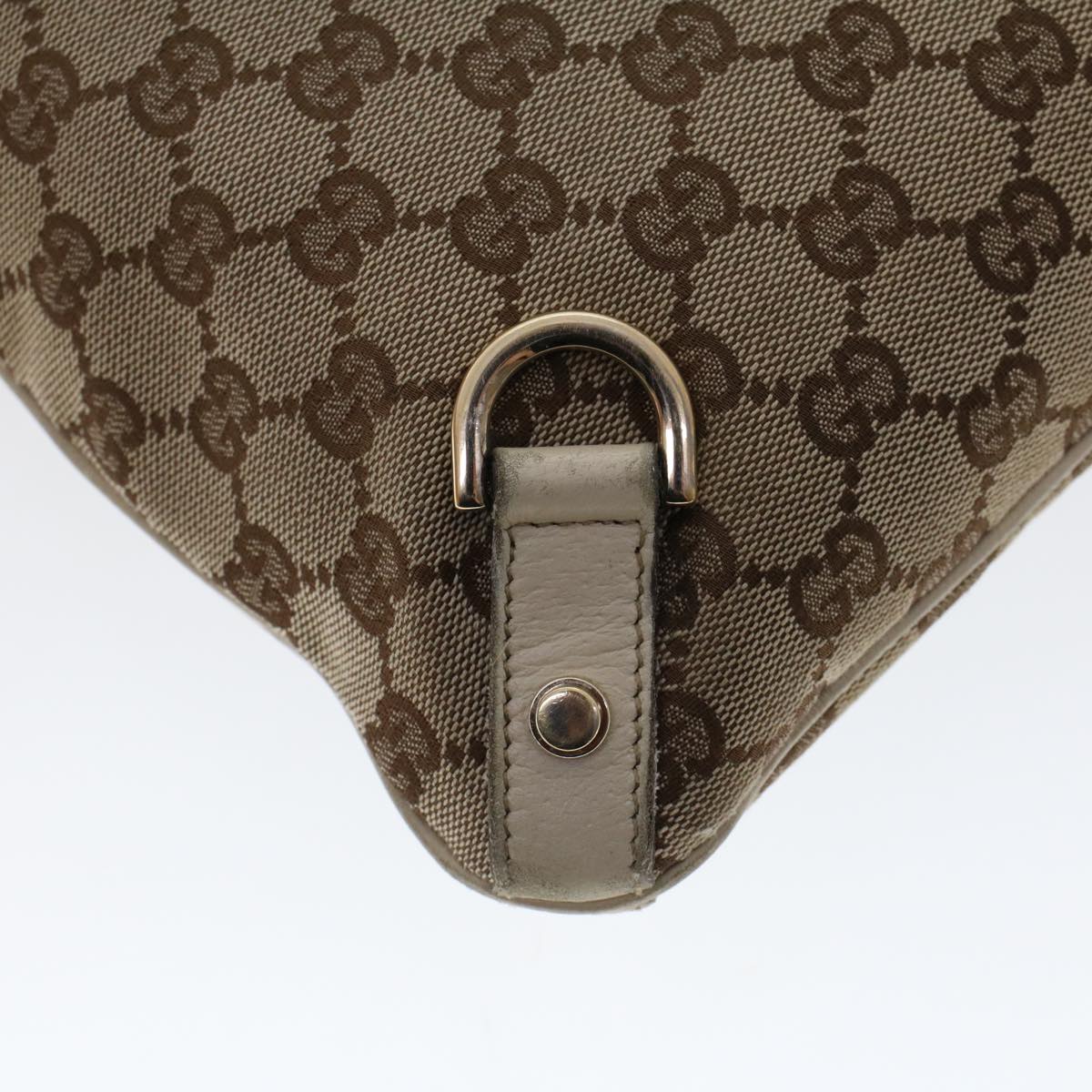 GUCCI GG Canvas Shoulder Bag Leather 2Set Beige Black tb736