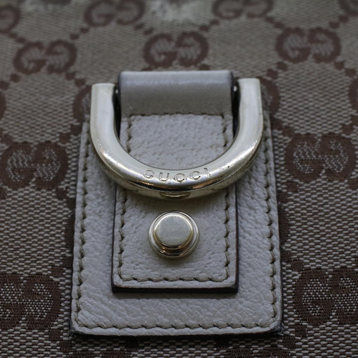 GUCCI GG Canvas Shoulder Bag Leather 2Set Beige Black tb736
