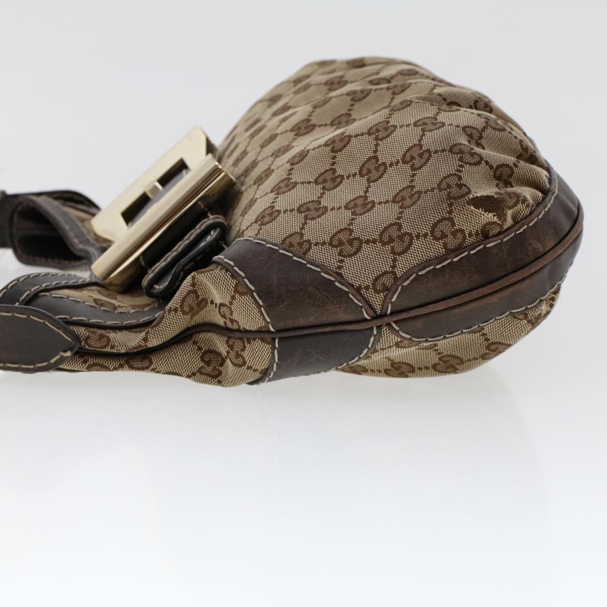 GUCCI GG Canvas Shoulder Bag Leather 2Set Beige Black tb736