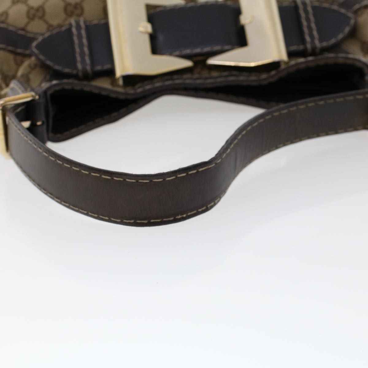 GUCCI GG Canvas Shoulder Bag Leather 2Set Beige Black tb736