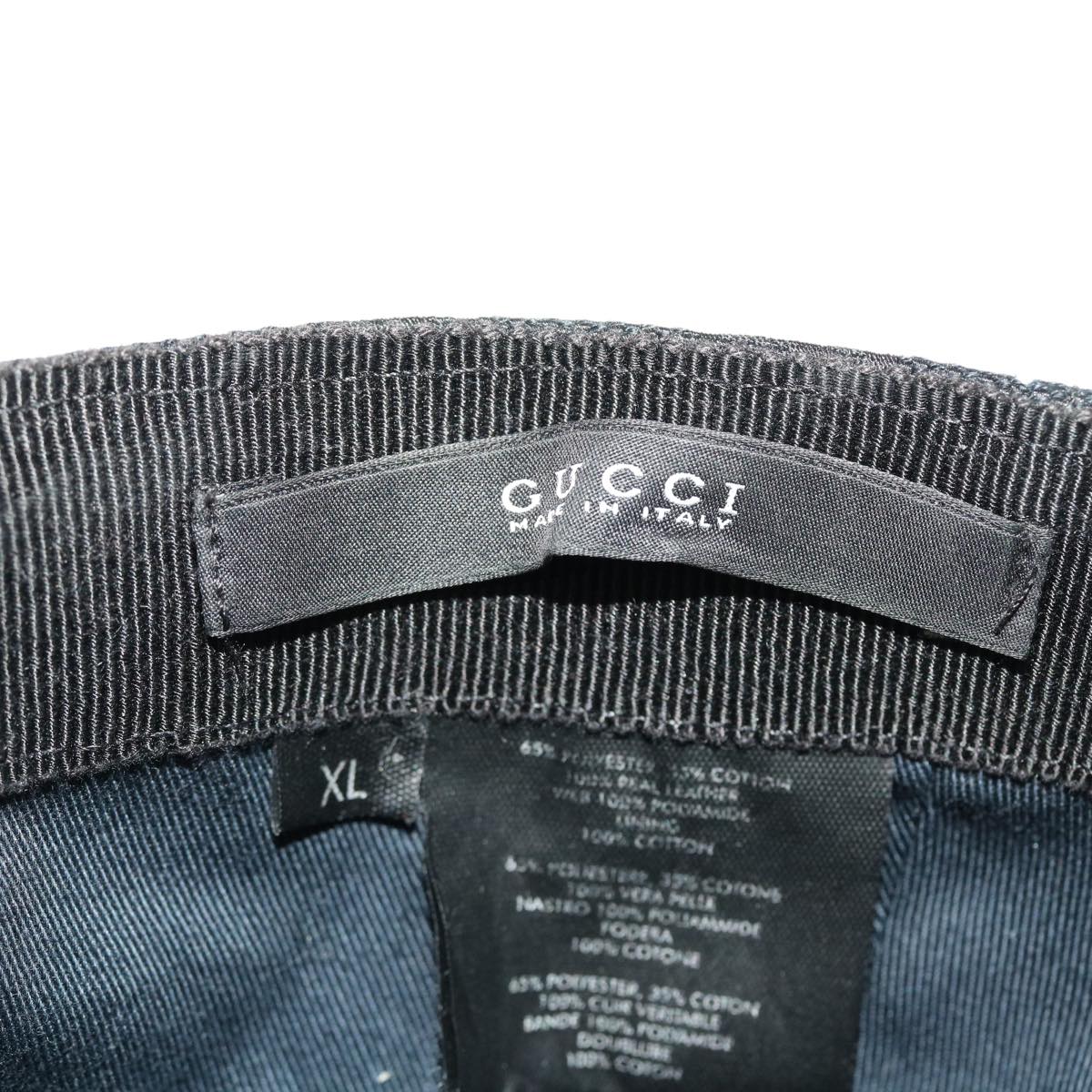 GUCCI GG Canvas Web Sherry Line Cap XL Black Red Green 200035 tb739