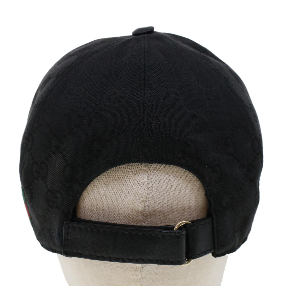 GUCCI GG Canvas Web Sherry Line Cap M Black Green Red 200035 tb743