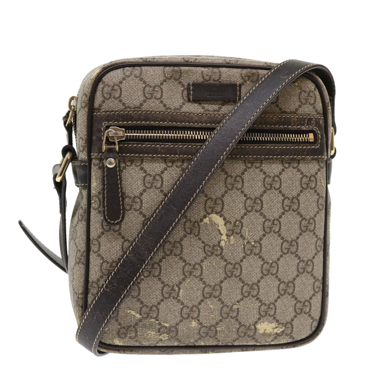 GUCCI GG Canvas Shoulder Bag PVC Leather Beige 233268 tb745