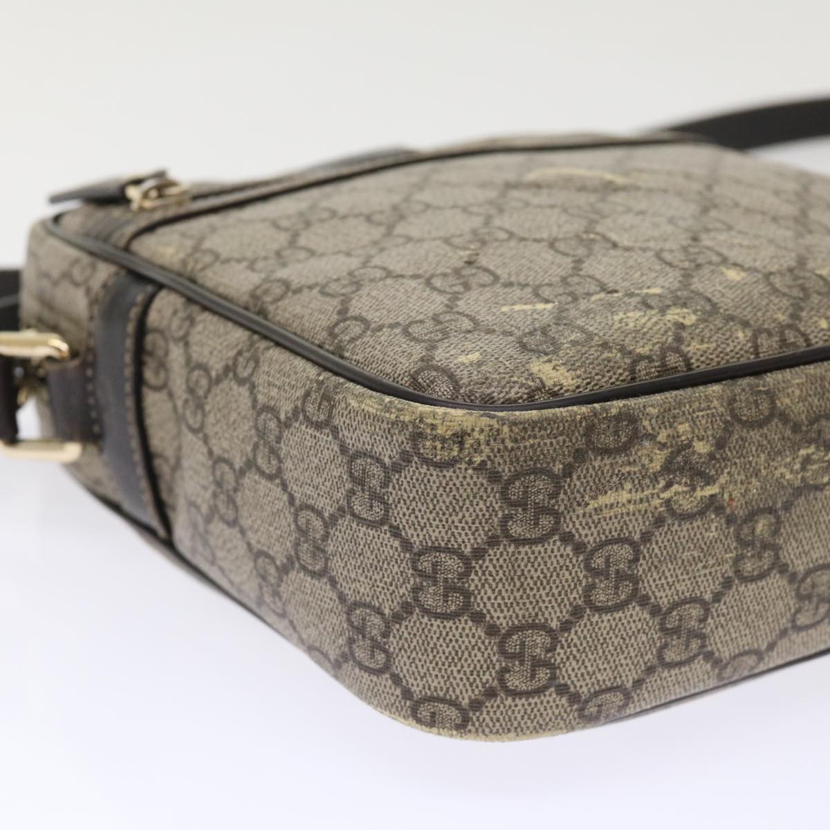 GUCCI GG Canvas Shoulder Bag PVC Leather Beige 233268 tb745