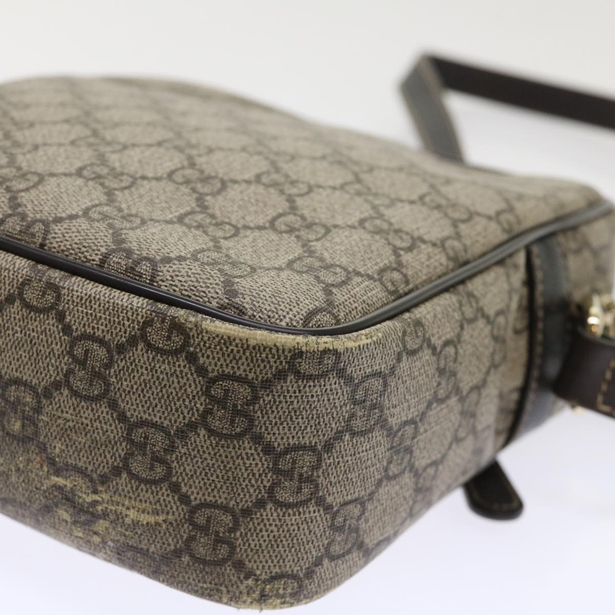 GUCCI GG Canvas Shoulder Bag PVC Leather Beige 233268 tb745